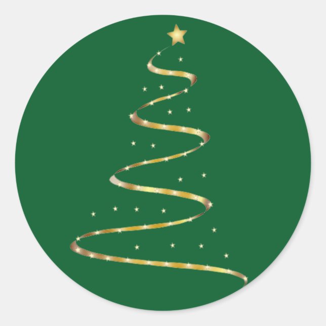 Christmas Tree Swirl Classic Round Sticker (Front)
