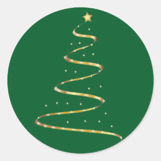 Christmas Tree Swirl Classic Round Sticker