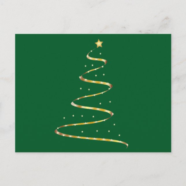 Christmas Tree Swirl Holiday Postcard (Front)