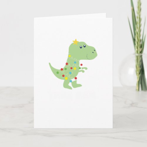 Christmas Tree T Rex Dinosaur Funny Gift Card