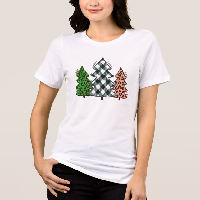 Christmas Tree T-Shirt - Colorful Holiday Tri-Blend Shirt (Front)