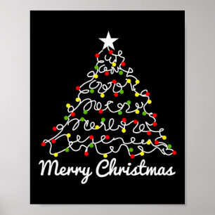 Christmas Tree Tangled Lights, Men, Women, Family Poster