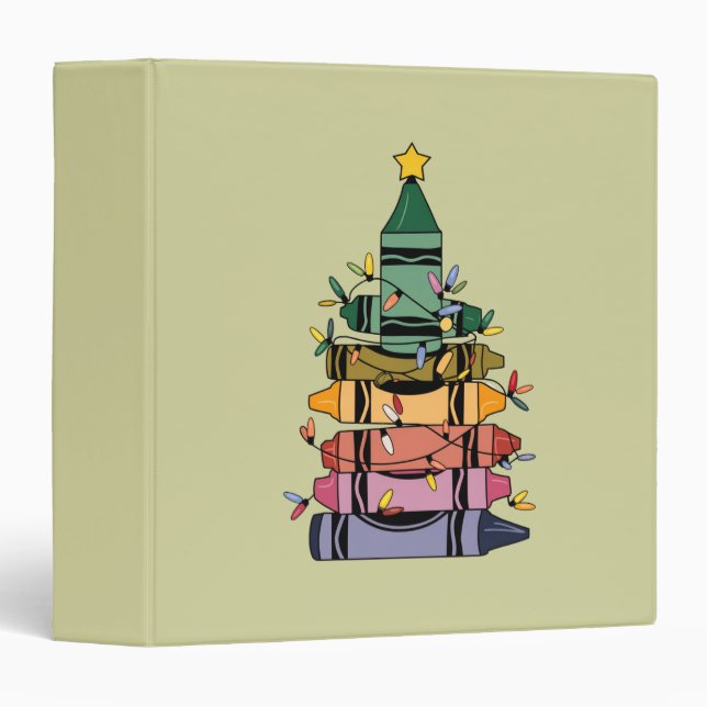 Christmas Tree Teacher Life Gift Teaching 3 Ring Binder (Front/Spine)