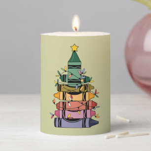 Christmas Tree Teacher Life Gift Teaching Pillar Candle