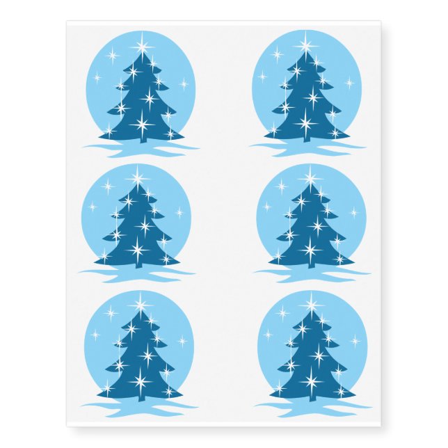Christmas Tree Temporary Tattoo Holiday Skin Art (Front)