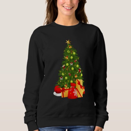 Christmas Tree Tennis Ball Funny Santa Xmas Tree P Sweatshirt