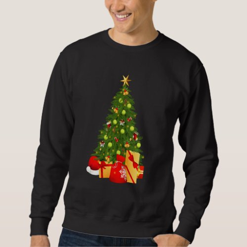 Christmas Tree Tennis Ball Funny Santa Xmas Tree P Sweatshirt