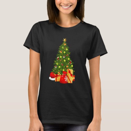 Christmas Tree Tennis Ball Funny Santa Xmas Tree P T_Shirt