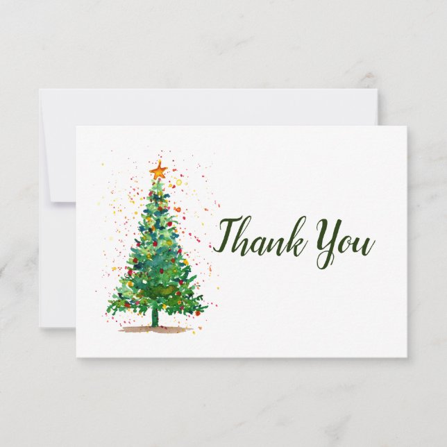 Christmas Tree Thank You Card (Front)
