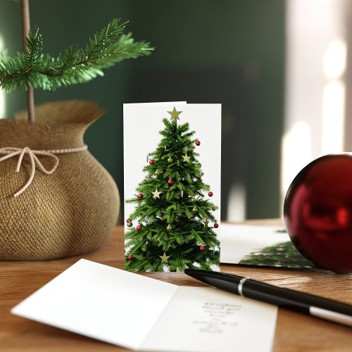 Christmas Tree Thank You Message Folded Cards
