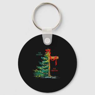 Christmas Tree The Season Jesus Cross Faith Holida Keychain