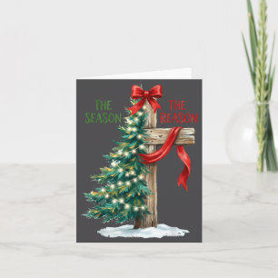 Christmas Tree The Season Jesus Cross The Reason X Card