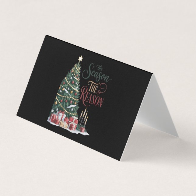 Christmas Tree The Season The Reason Business Card (Front)