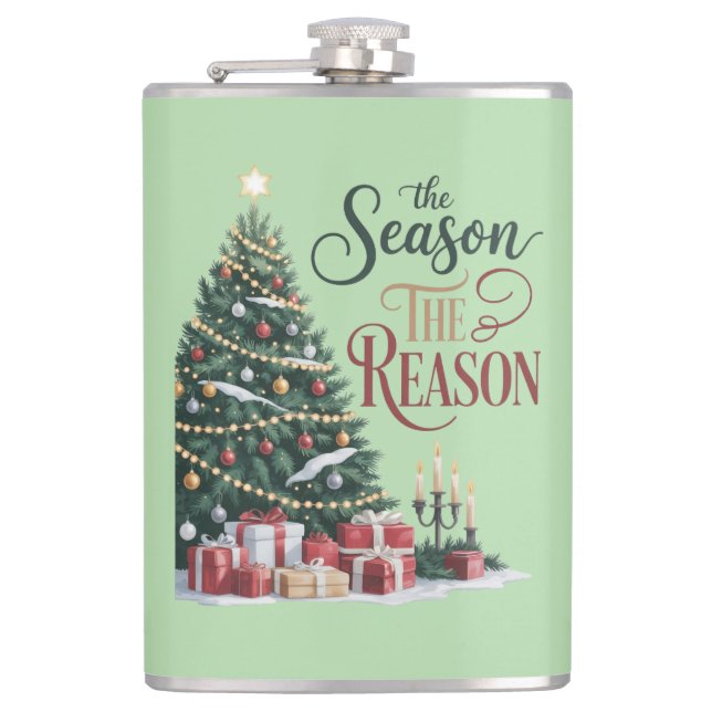 Christmas Tree The Season The Reason Flask (Front)