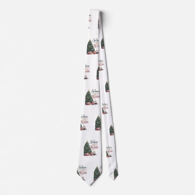 Christmas Tree The Season The Reason Neck Tie (Front)