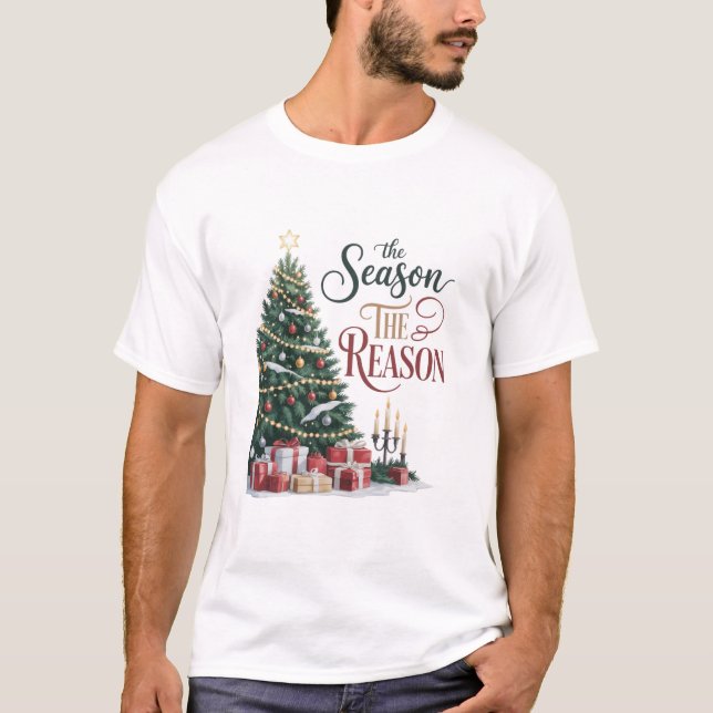 Christmas Tree The Season The Reason T-Shirt (Front)