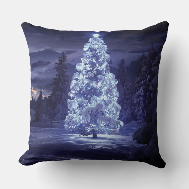 Christmas Tree  Throw Pillow (Front)