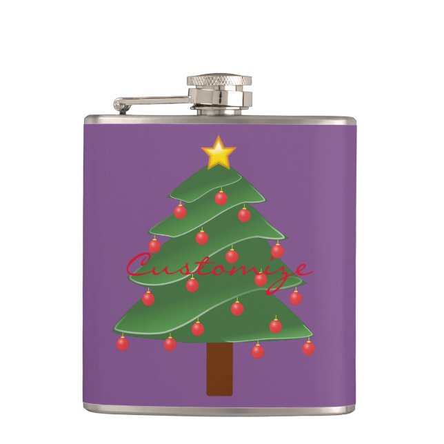Christmas Tree Thunder_Cove Hip Flask (Front)