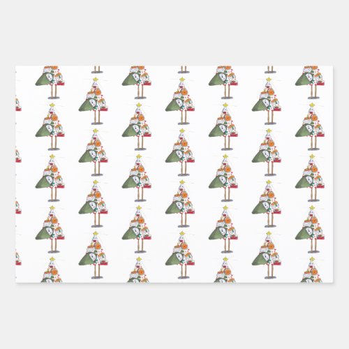 Christmas tree to eat it wrapping paper sheets