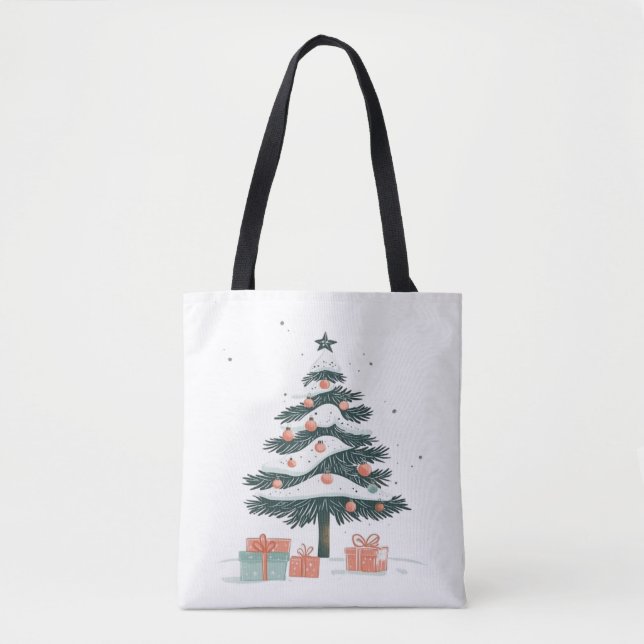 Christmas tree  tote bag (Front)
