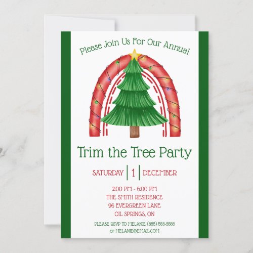 Christmas Tree Trimming Decorating Holiday Invitation