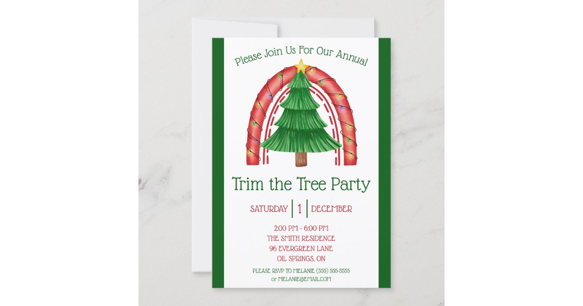 Christmas Tree Trimming, Decorating Holiday Invitation Zazzle