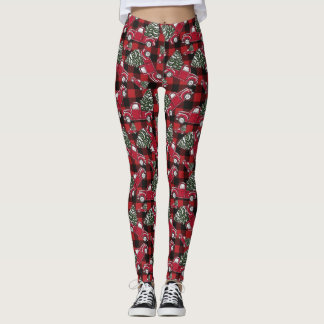 Christmas Tree Truck Pattern Leggings
