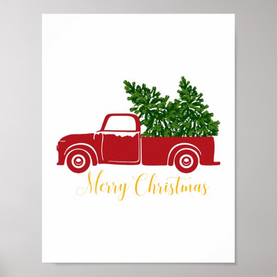 Christmas tree truck print