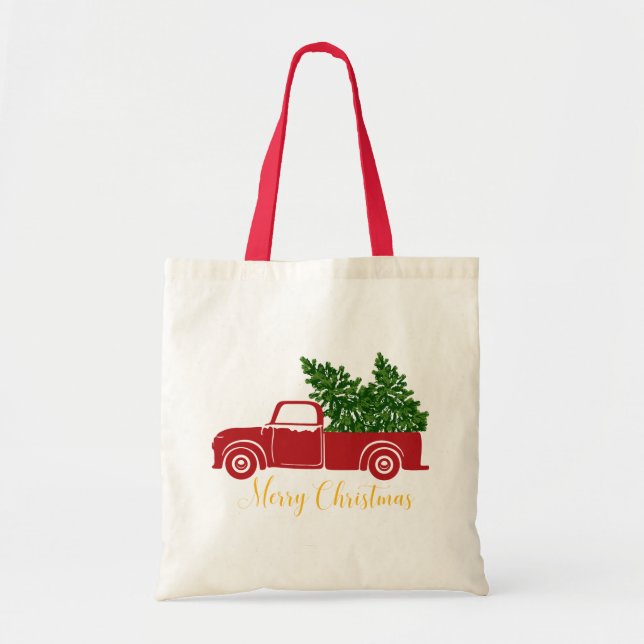 Christmas tree truck Tote Bag (Front)