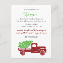 Christmas Tree Truck We've Moved Holiday Moving Postcard