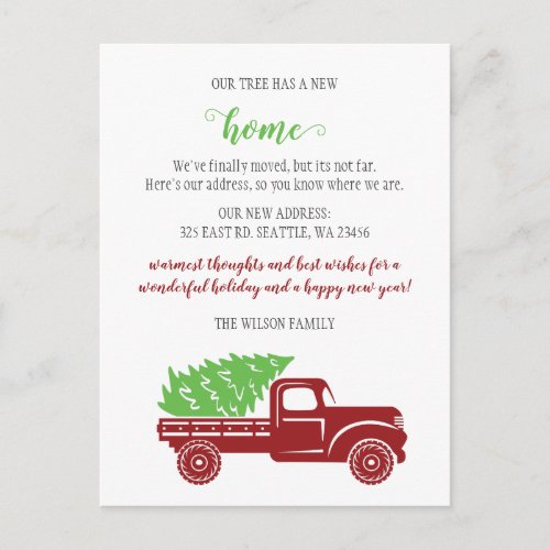 Christmas Tree Truck Weve Moved Holiday Moving Postcard