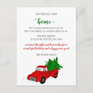 Christmas Tree Truck We've Moved Holiday Moving Postcard