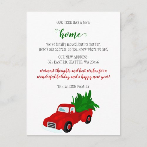 Christmas Tree Truck Weve Moved Holiday Moving Postcard