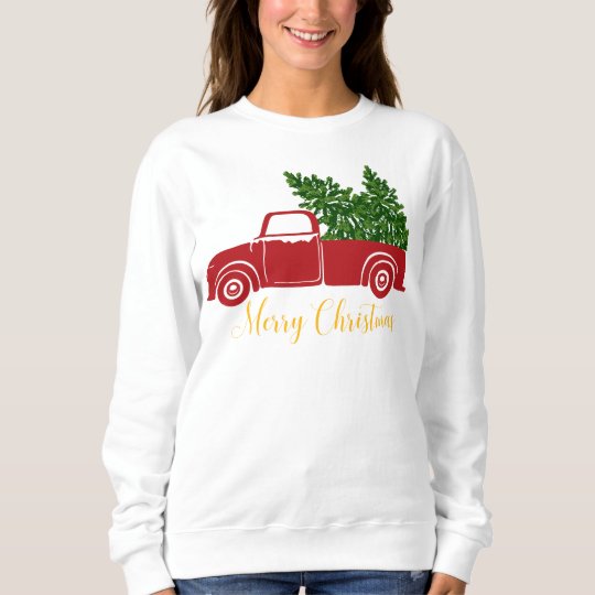 Christmas tree truck Women's Sweatshirt | Zazzle.com