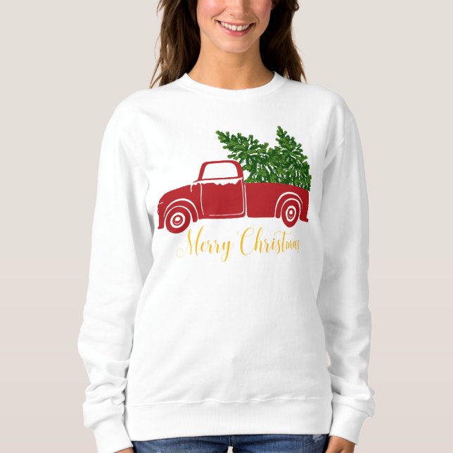 Christmas tree truck Women's Sweatshirt (Front)