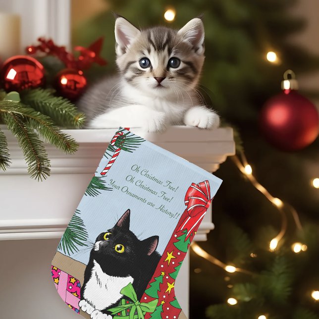 Christmas Tree Tuxedo Cat Large Christmas Stocking (Creator Uploaded)