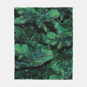 Christmas tree twigs sapling pine fleece blanket