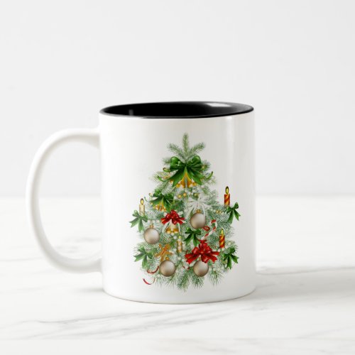 Christmas tree Two_Tone coffee mug