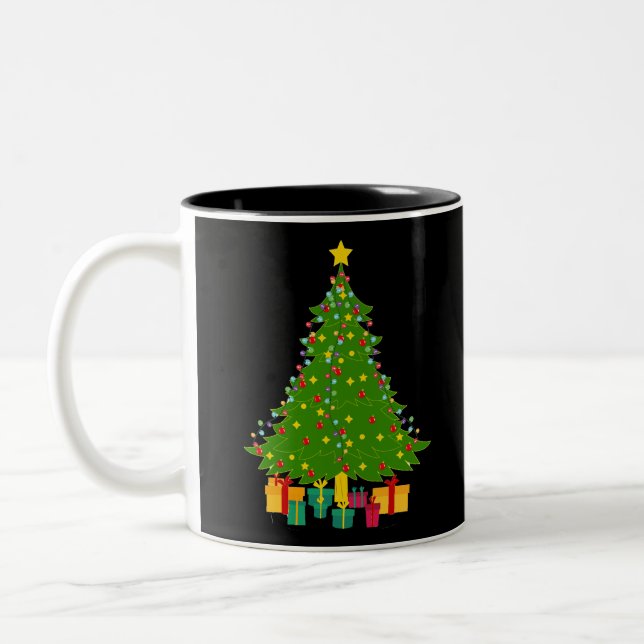 Christmas Tree Two-Tone Coffee Mug (Left)