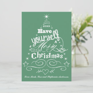 Christmas Tree Typography Holiday Greeting Card