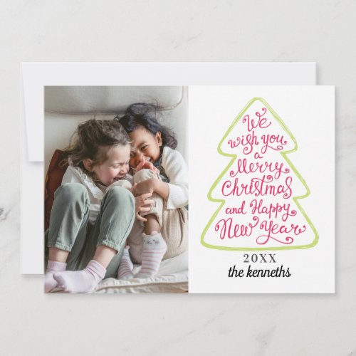 Christmas Tree Typography Holiday Photocard
