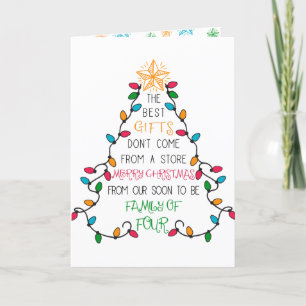 Christmas Tree Typography Soon to Be Family of 4 Holiday Card