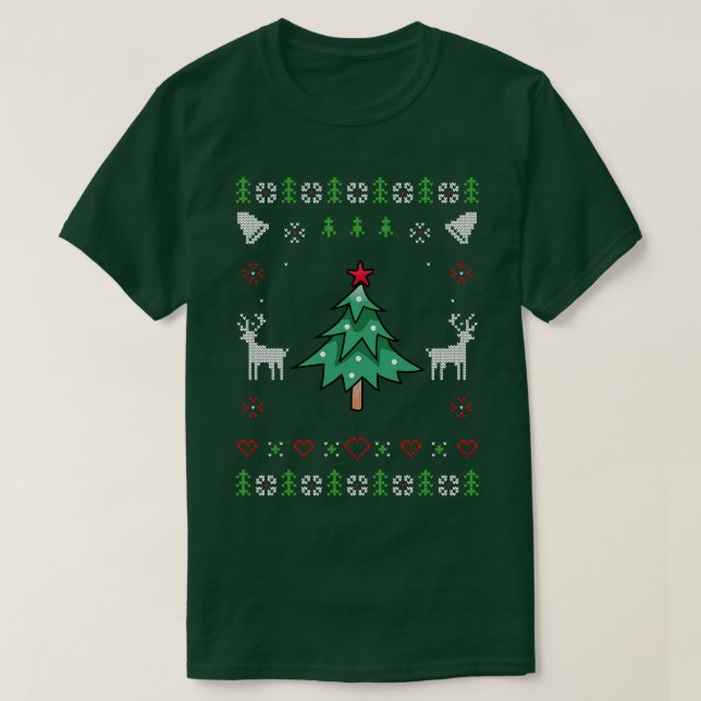 Christmas Tree Ugly Christmas T-Shirt (Design Front)