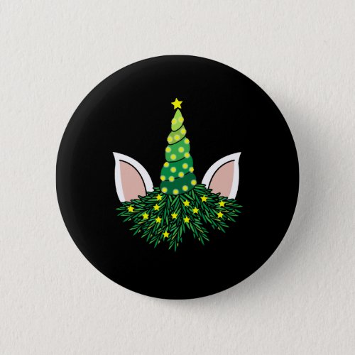 christmas tree unicorn button