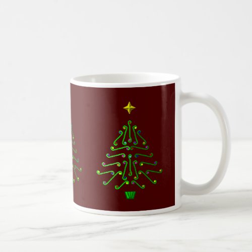 Christmas tree unusual pixel art design coffee mug