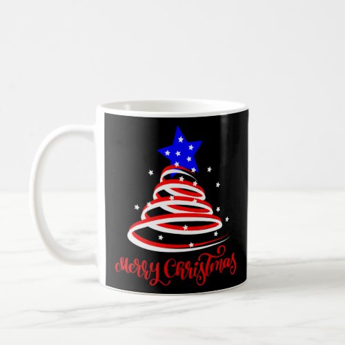 Christmas Tree Usa Flag Xmas Pajama  Merry Christm Coffee Mug