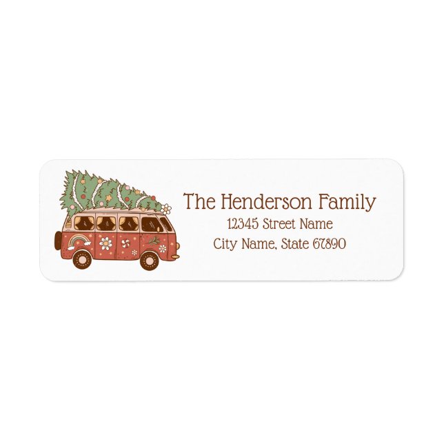 Christmas Tree Van Return Address Labels (Front)