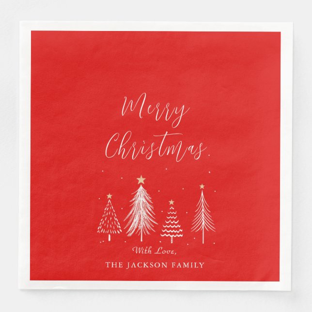 Christmas Tree Vector Merry Christmas    Paper Dinner Napkins (Front)