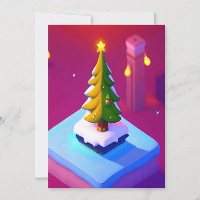 Christmas tree vector pattern greeting card (Front)