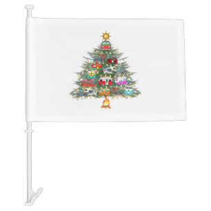 Christmas Tree Vehicles Camping Car Flag